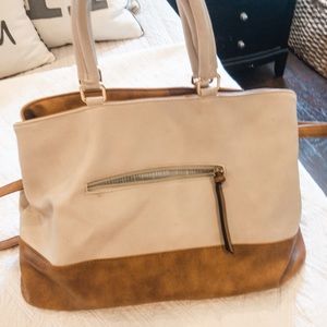 Cream and tan purse